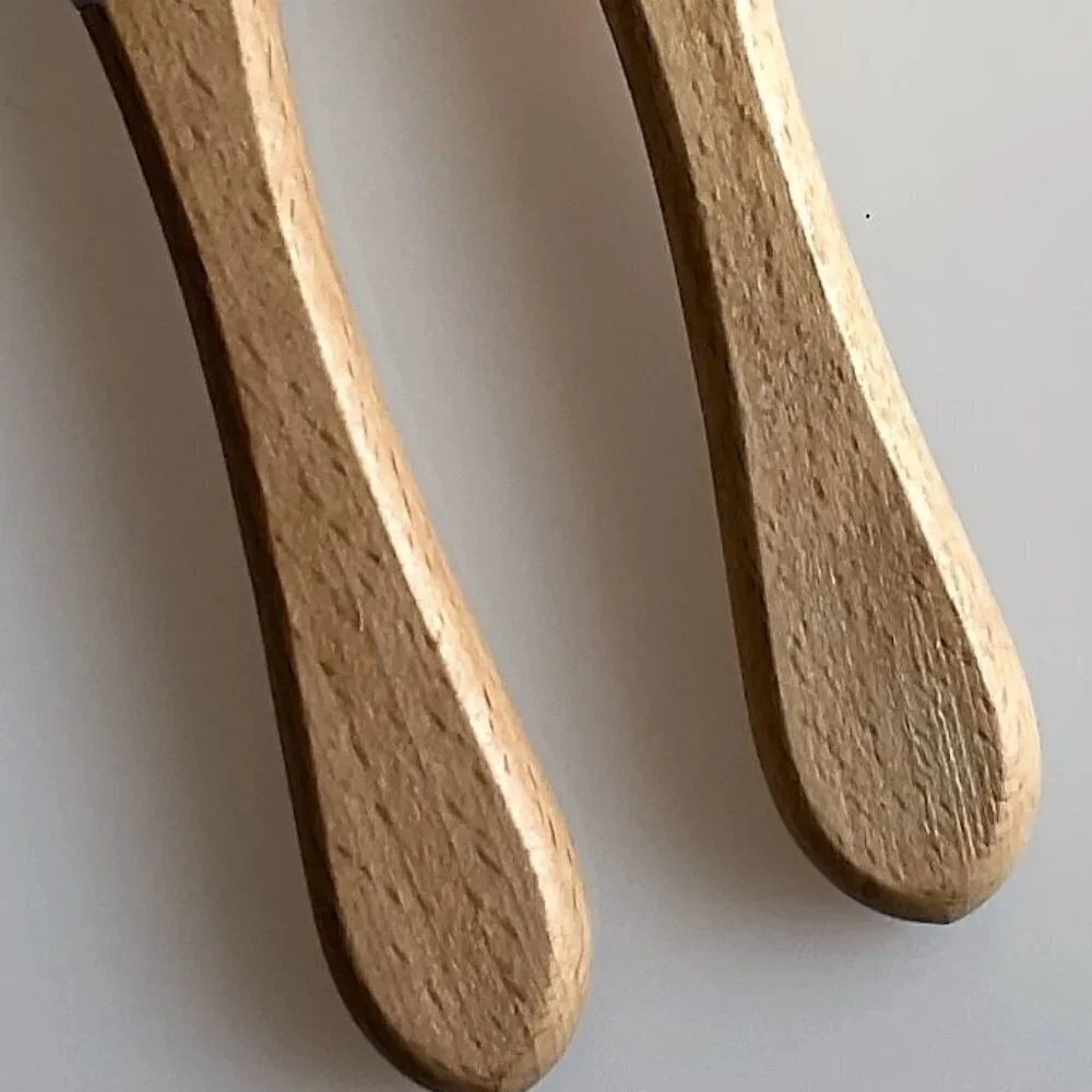NEW SILICONE WOODEN FORK AND SPOON SET